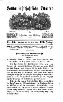Landwirtschaftliche Blätter für Schwaben und Neuburg Freitag 23. September 1864