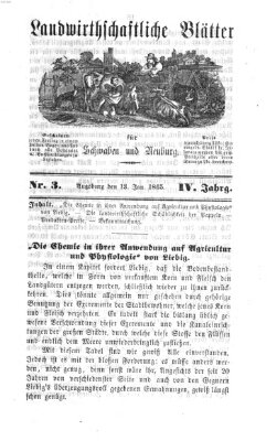 Landwirtschaftliche Blätter für Schwaben und Neuburg Freitag 13. Januar 1865