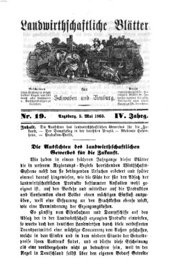 Landwirtschaftliche Blätter für Schwaben und Neuburg Freitag 5. Mai 1865
