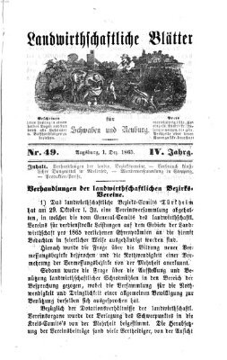 Landwirtschaftliche Blätter für Schwaben und Neuburg Freitag 1. Dezember 1865