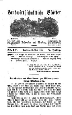 Landwirtschaftliche Blätter für Schwaben und Neuburg Freitag 11. Mai 1866