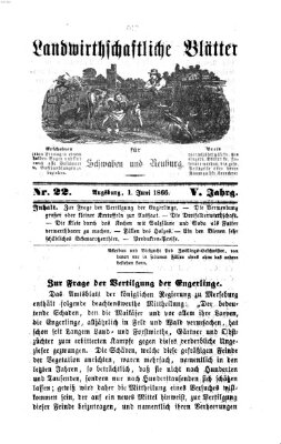 Landwirtschaftliche Blätter für Schwaben und Neuburg Freitag 1. Juni 1866