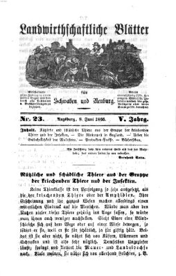 Landwirtschaftliche Blätter für Schwaben und Neuburg Freitag 8. Juni 1866
