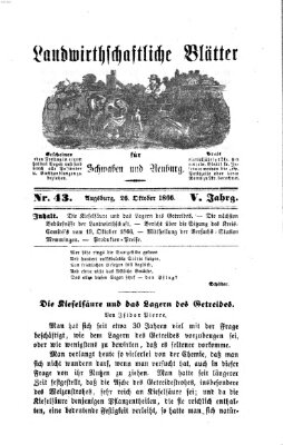 Landwirtschaftliche Blätter für Schwaben und Neuburg Freitag 26. Oktober 1866