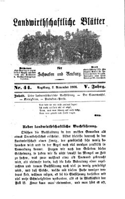 Landwirtschaftliche Blätter für Schwaben und Neuburg Freitag 2. November 1866