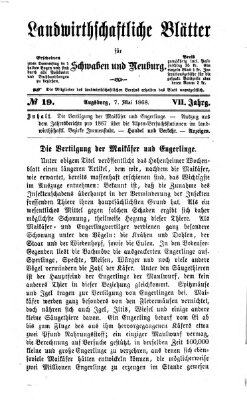 Landwirtschaftliche Blätter für Schwaben und Neuburg Donnerstag 7. Mai 1868