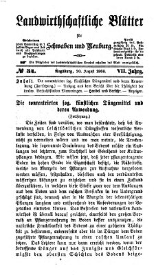 Landwirtschaftliche Blätter für Schwaben und Neuburg Donnerstag 20. August 1868
