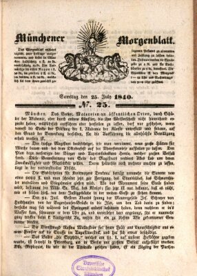 Münchener Morgenblatt Samstag 25. Juli 1840