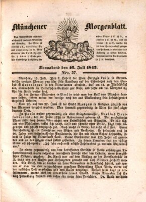 Münchener Morgenblatt Samstag 16. Juli 1842