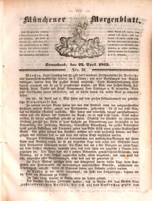 Münchener Morgenblatt Samstag 22. April 1843