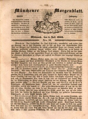Münchener Morgenblatt Mittwoch 5. Juli 1843