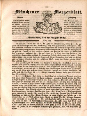 Münchener Morgenblatt Samstag 19. August 1843