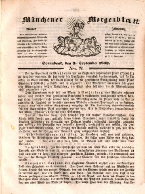 Münchener Morgenblatt Samstag 9. September 1843