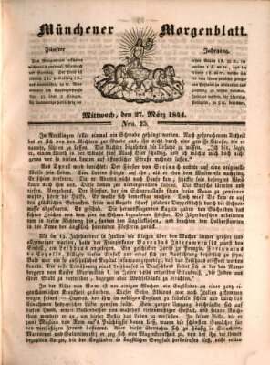 Münchener Morgenblatt Mittwoch 27. März 1844