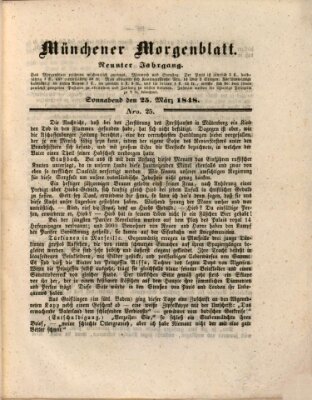 Münchener Morgenblatt Samstag 25. März 1848