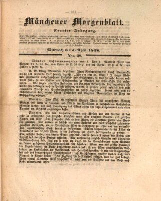 Münchener Morgenblatt Mittwoch 5. April 1848