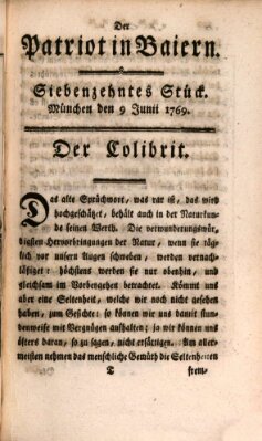 Der Patriot in Baiern Freitag 9. Juni 1769