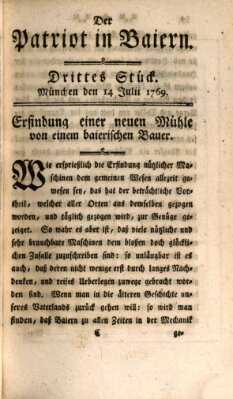 Der Patriot in Baiern Freitag 14. Juli 1769