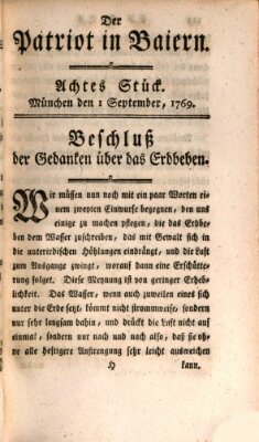 Der Patriot in Baiern Freitag 1. September 1769
