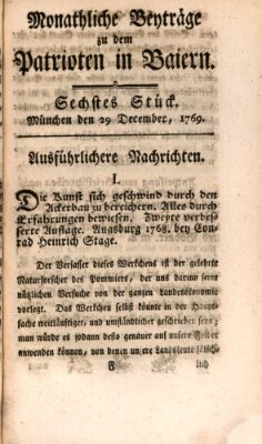 Der Patriot in Baiern Freitag 29. Dezember 1769