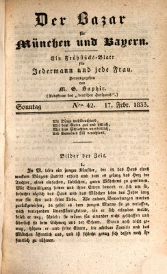 Der Bazar für München und Bayern Sonntag 17. Februar 1833