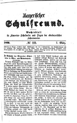 Bayerischer Schulfreund Mittwoch 7. März 1860