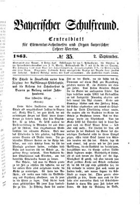 Bayerischer Schulfreund Mittwoch 2. September 1863