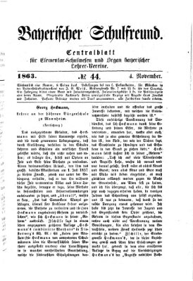 Bayerischer Schulfreund Mittwoch 4. November 1863