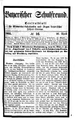 Bayerischer Schulfreund Mittwoch 20. April 1864