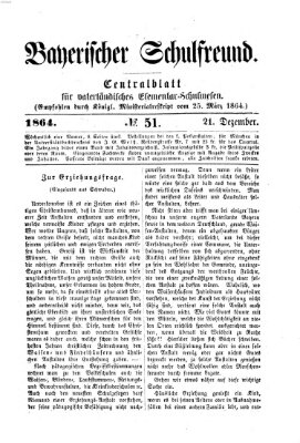 Bayerischer Schulfreund Mittwoch 21. Dezember 1864