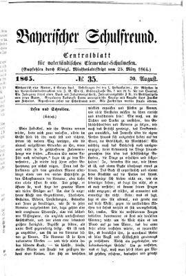 Bayerischer Schulfreund Mittwoch 30. August 1865