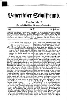 Bayerischer Schulfreund Donnerstag 18. Februar 1869