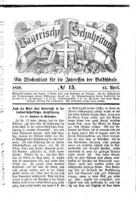 Bayerische Schulzeitung Donnerstag 15. April 1858
