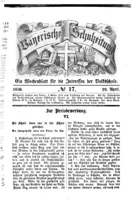 Bayerische Schulzeitung Donnerstag 29. April 1858