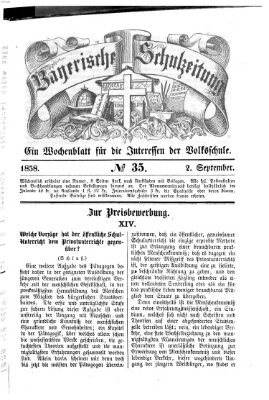 Bayerische Schulzeitung Donnerstag 2. September 1858