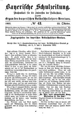 Bayerische Schulzeitung Donnerstag 23. Oktober 1862