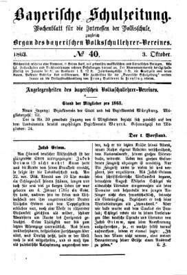 Bayerische Schulzeitung Samstag 3. Oktober 1863