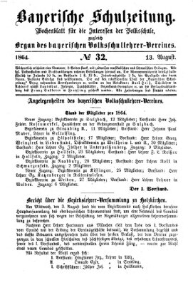 Bayerische Schulzeitung Samstag 13. August 1864
