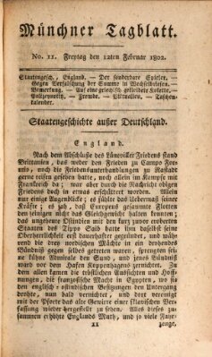 Münchener Tagblatt Freitag 12. Februar 1802