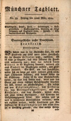 Münchener Tagblatt Freitag 12. März 1802