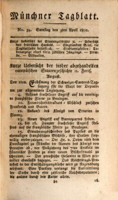 Münchener Tagblatt Samstag 3. April 1802