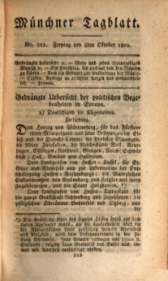 Münchener Tagblatt Freitag 8. Oktober 1802