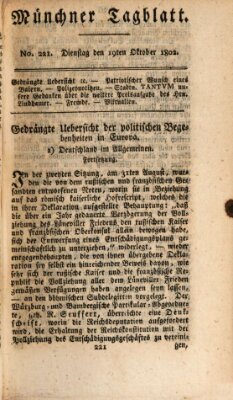 Münchener Tagblatt Dienstag 19. Oktober 1802