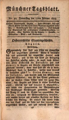 Münchener Tagblatt Donnerstag 17. Februar 1803