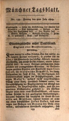 Münchener Tagblatt Freitag 8. Juli 1803