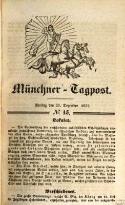 Münchener Tagpost (Münchener Morgenblatt) Freitag 22. Dezember 1837