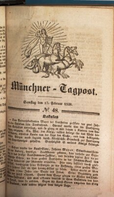 Münchener Tagpost (Münchener Morgenblatt) Samstag 17. Februar 1838