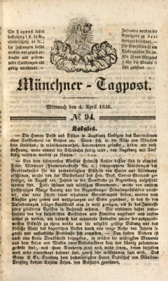 Münchener Tagpost (Münchener Morgenblatt) Mittwoch 4. April 1838
