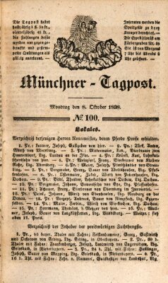 Münchener Tagpost (Münchener Morgenblatt) Montag 8. Oktober 1838