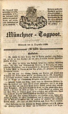 Münchener Tagpost (Münchener Morgenblatt) Mittwoch 5. Dezember 1838